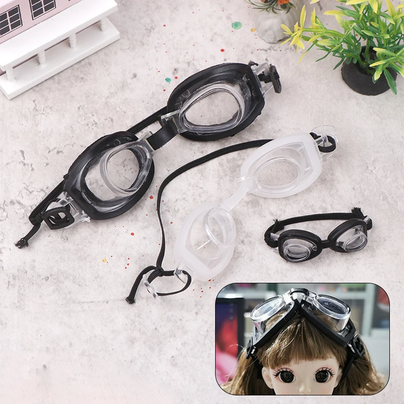 1:12 1:6 Dollhouse Mini Diving Glasses Underwater Goggles With Elastic Rope Mini Sunglasses Swimming Goggles Model Toys Decor