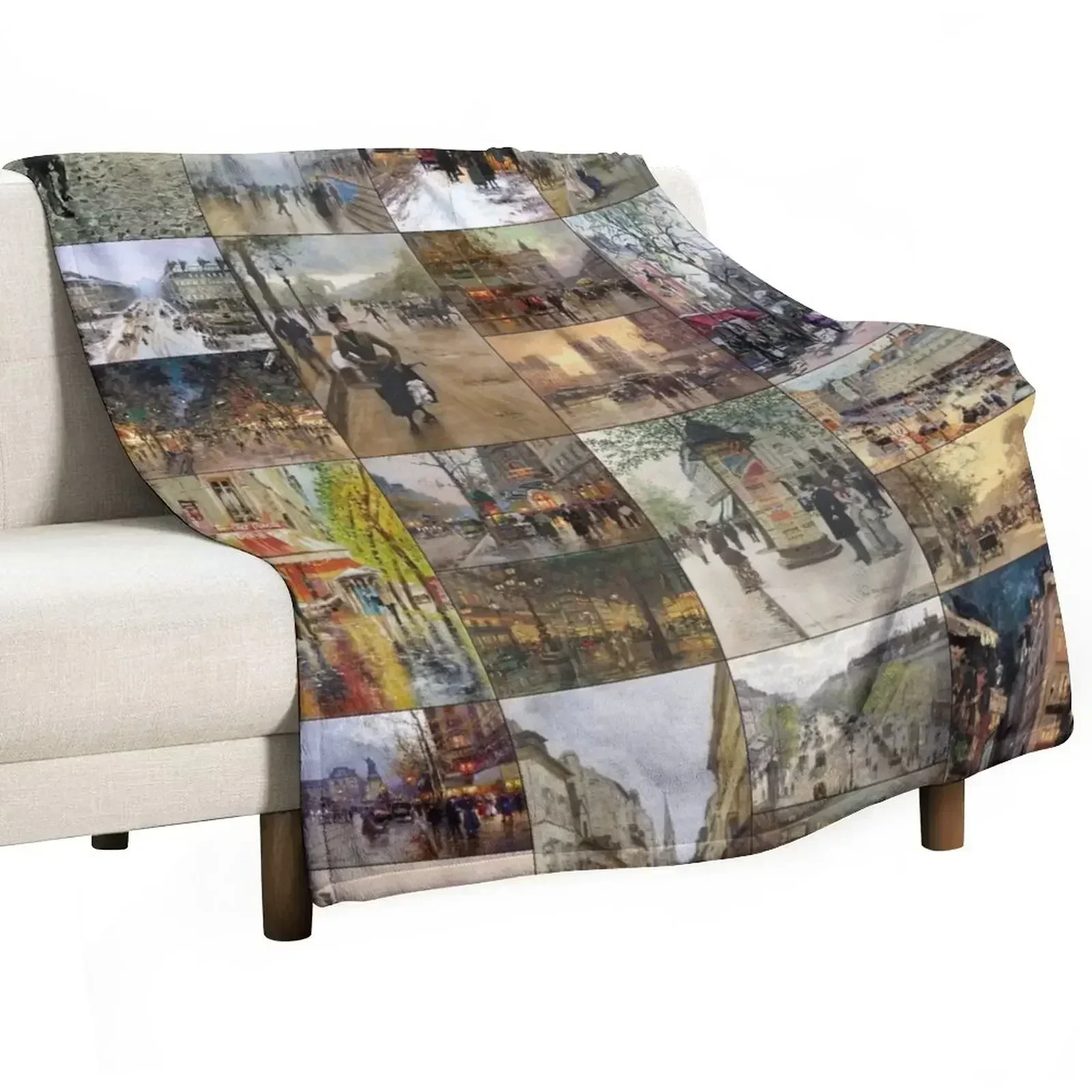 Impressionist Paris Throw Blanket Comforter Furrys Decorative Sofa Quilt Kid'S christmas gifts Blankets