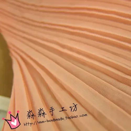 1psc  multi-color Pleated Chiffon fabric pleated fabric solid color for organ dress skirt crushed (pleated 0.5m)