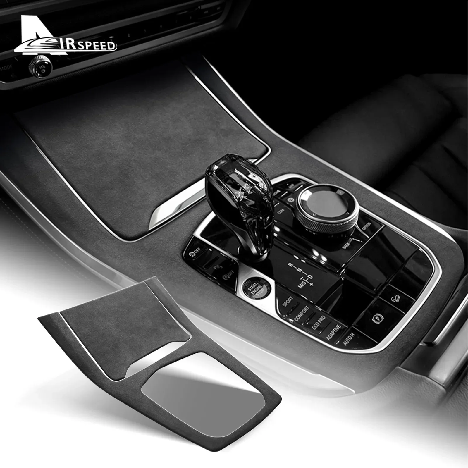 

For BMW X5 G05 X7 G07 2019 2020 2021 2022 2023 Gear Shift Panel Sticker Italian Premium Suede Cover Center Console Accessory