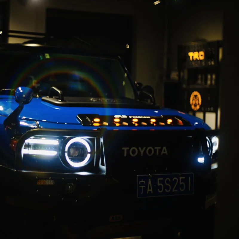 For Toyota Fj Cruiser Front Hood Grille Cover FJ Cruiser Hood with Lights Decorative Plate FJ Hood Decorative Accessories Tuning
