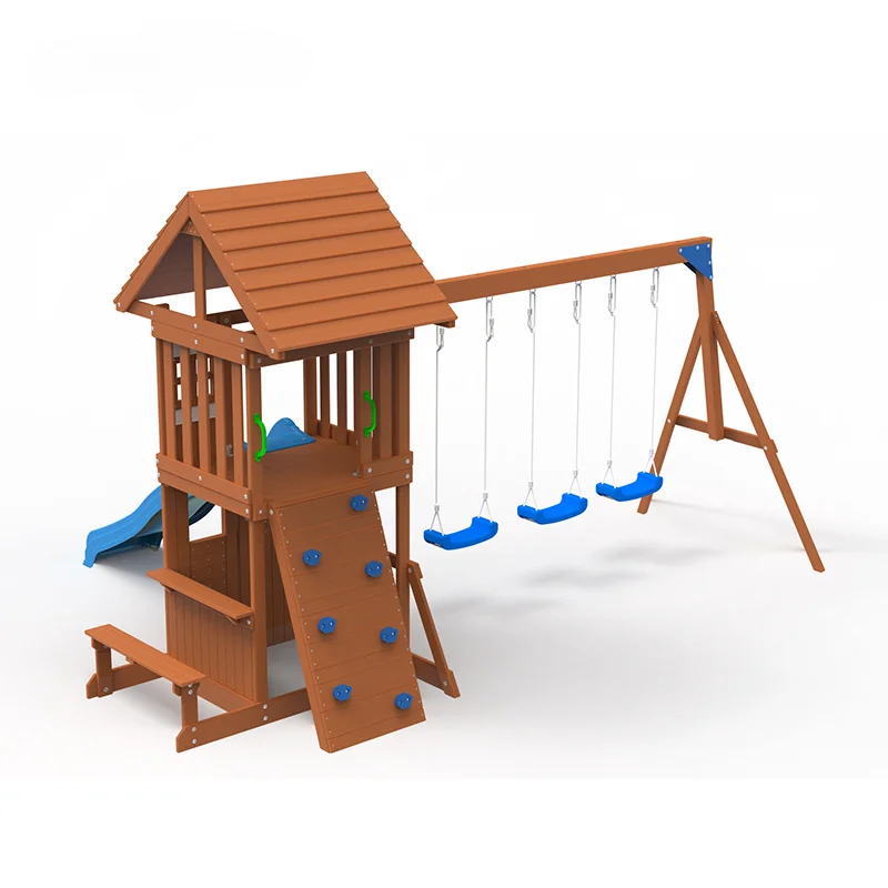 New Play set outdoor wooden swing set