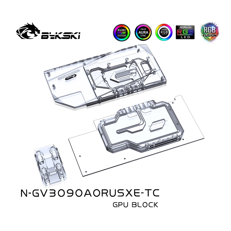 Bykski Dual Side Liquid Cooling GPU Block for Giga RTX 3090 3080 AORUS XTREME N-GV3090AORUSXE-TC