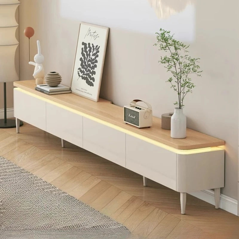 

Household Cream Floor TV Stands Living Room 2025 New Simple Tv Table Center Modern Apartment Stojaki Telewizyjne Furnitures