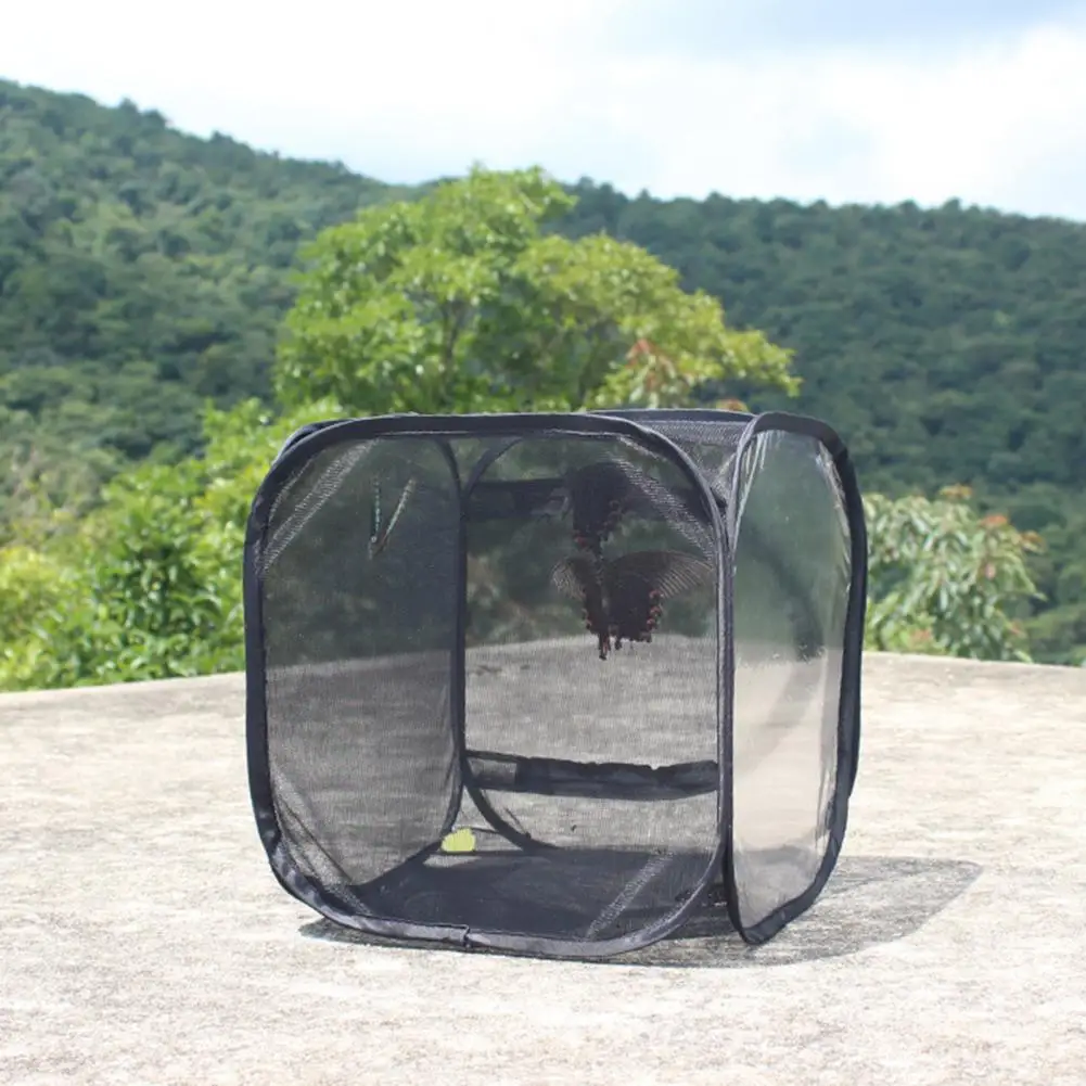 Insect Habitat Net Portable Good Airflow Insect Net Terrarium Monarch Butterfly Insect Mesh Cage for Summer