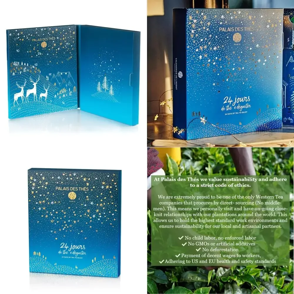 

- Tea Advent Calendar - Holiday Collection | 24 Premium French Delightful Tea Bags | Black, Green, Single Estate, Herbal & Rooib