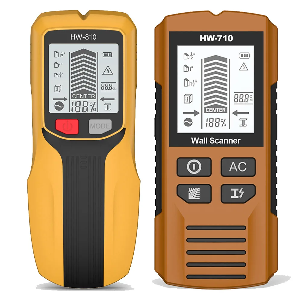 6 in 1 Metal Wood Wall Stud Finder Palmare Metallo AC Tensione Live Wire Wall Scanner Rilevatore Stud Finder Scatola elettrica