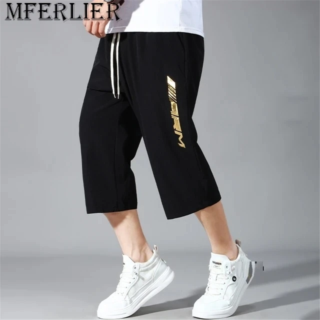 

Summer Calf-length Pants Men Straight Pants Plus Size 10XL 11XL Fashion Casual Elastic Waist Pants Male Big Size 11XL Bottom