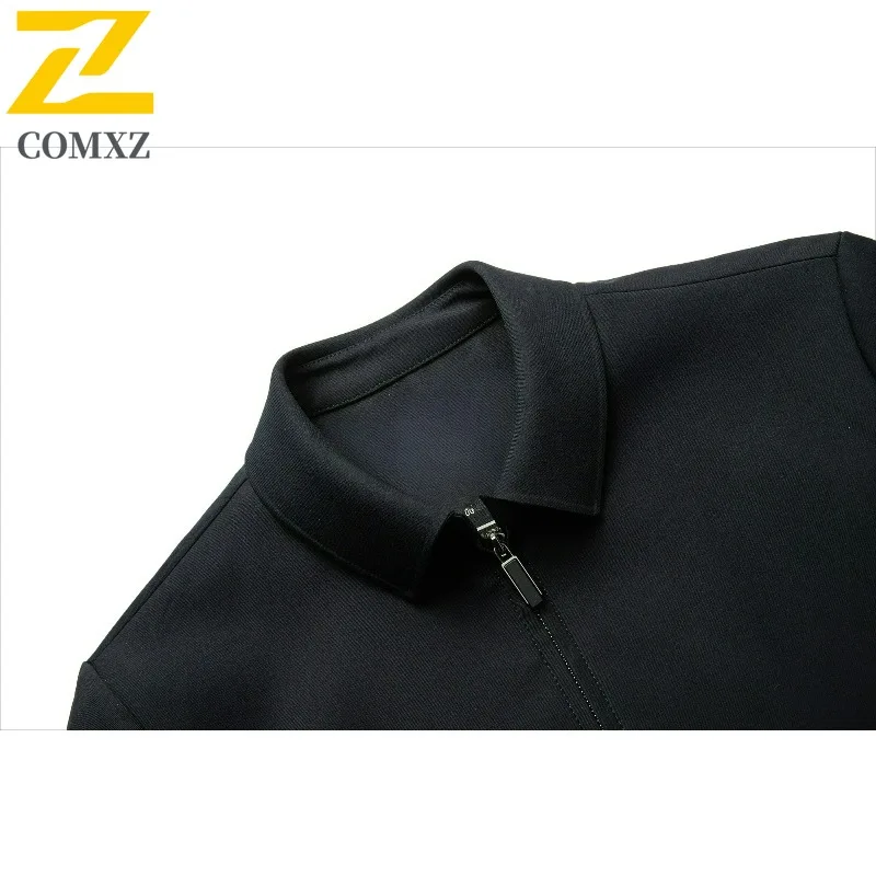 COMXZ Premium Mens Jacket New Luxury Outdoor Working Windproof Coat Fashion Classic Business Casual Comfort Spring Autumn Wear