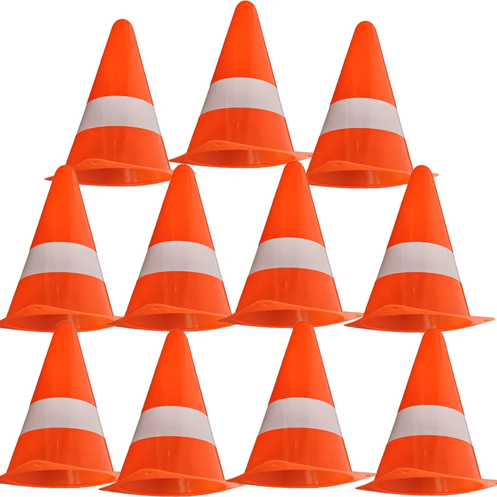 9inch Construction Birthday Party Traffic Cones 6/12/24pcs Plastic Traffic Cones Roadblock Cones Construction Truck Party Favors