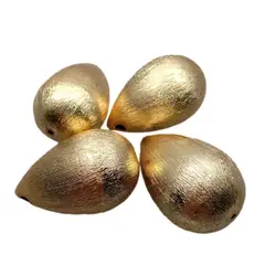 10 PCS Matte Finish Teardrop Bead 27X41mm Connectors Gold Plated Pendant DIY Handmade Jewelry Supplies