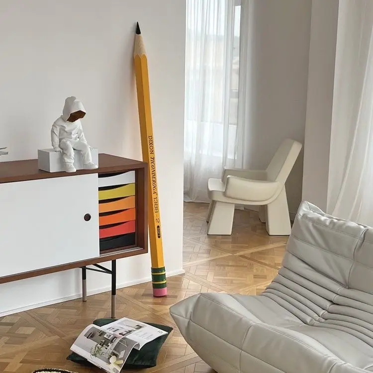 Giant pencil art installation Creative floor ornament Sculpture pencil