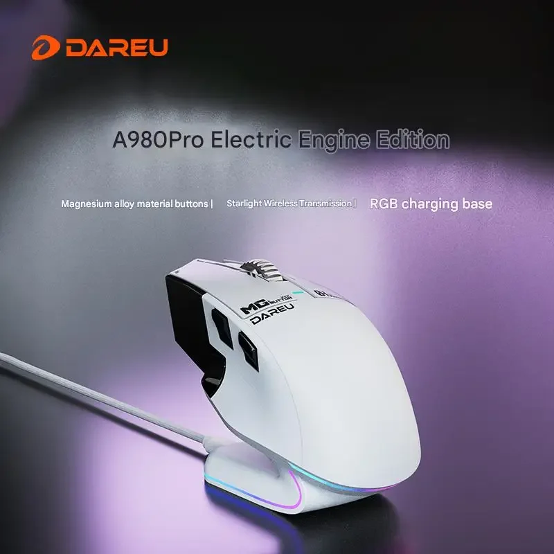 Dareu A980 Pro MAX Mouse Nirkabel Flash Star P3950 Chip Khusus 8K Return AIM-750U Sensor Kepadatan Tinggi Mouse Gamer Tahan Lama