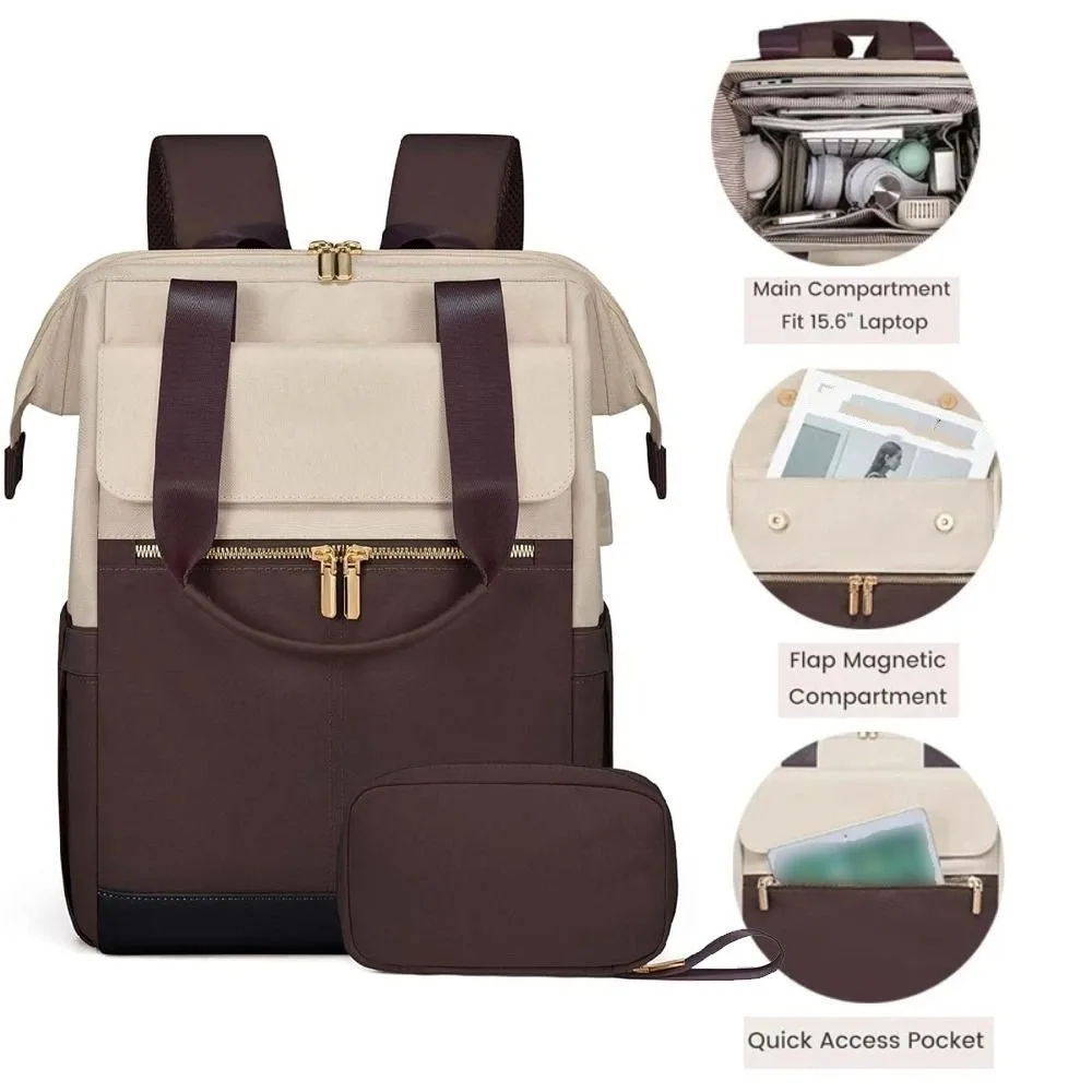 حقيبة ظهر للكمبيوتر المحمول للسفر بسعة كبيرة، متعددة الوظائف، متعددة الجيوب، حقائب مدرسية للطلاب، حقيبة تخزين خارجية خفيفة الوزن #1