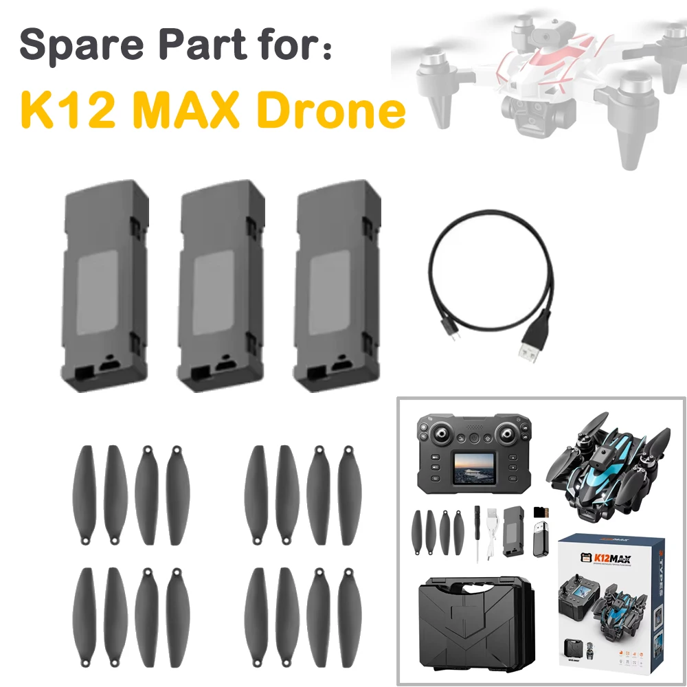 K12 MAX Drone Quadcopter Origineel reserveonderdeel K12 MAX Propellerblad / USB-oplader / batterij 3,7 V 1800 mAh K12 MAX accessoire