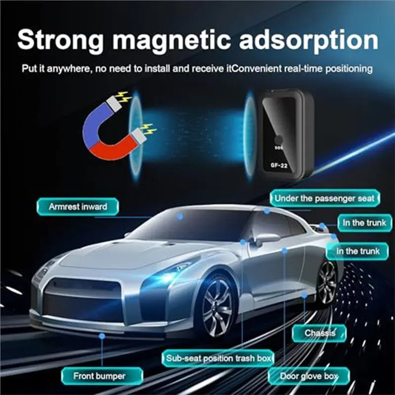 Smart-GPS Tracker Mini per veicoli, GPS per auto portatile Localizzazione in tempo reale Monitoraggio della copertura globale completa per bambini, cani
