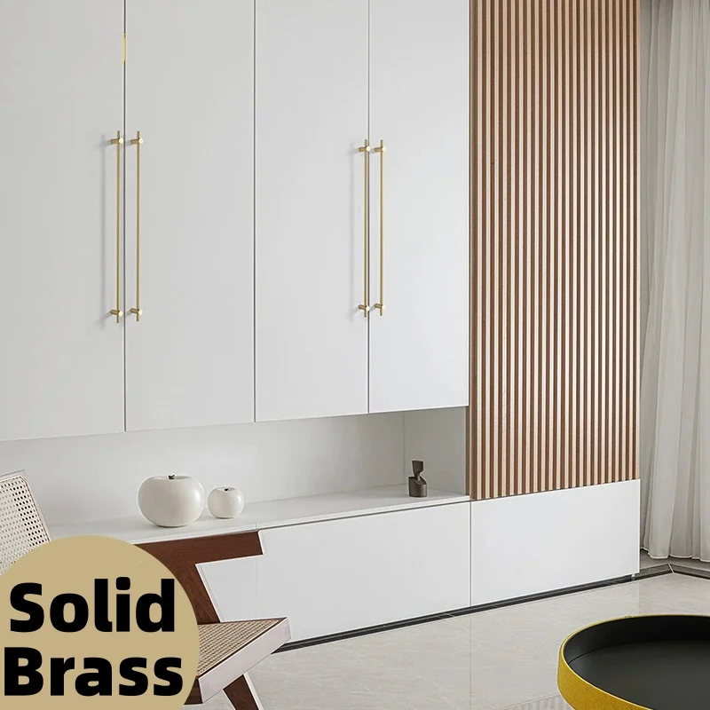 Adjustable Hole Distance Handle, Light Luxury Brass Cabinet Door Long Handles, Drawer Gold Pulls