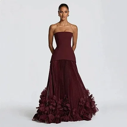 Elegante Vestido de Noche con Hombros Descubiertos, Vestido Largo Ajustado con Volantes para Mujer, Vestidos de Invitada para Bodas de Primavera y Verano