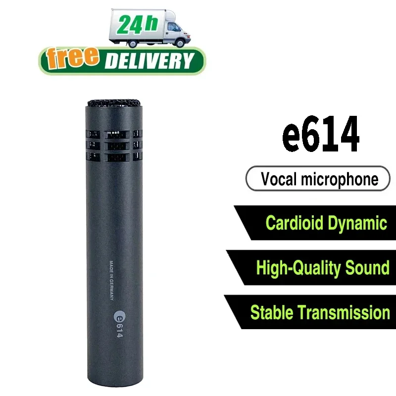 2024 New E614 Condenser Instrument Microphone E614 Drum Microphone with Clamp Mount Cardioid Mic for Recording Studio