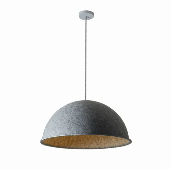 

Modern Simple Acoustic Felt Half Round Lampshade LED E27 Indoor Decorative Pendant Light for Living Room Study Restaurant