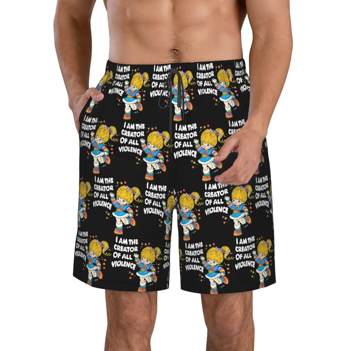 Rainbows Brite Cartoon Trunks Beach Board Shorts Casual Quick Dry Swimming Summer Men Pants