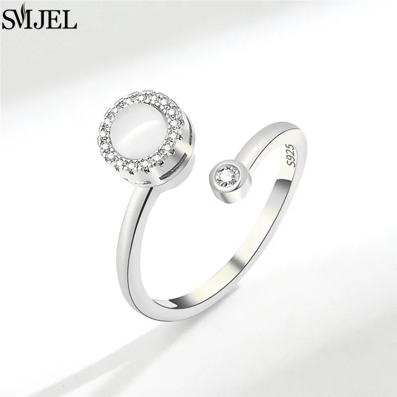 SMJEL Fidget Spinner Ring Anxiety for Women Crystal Flower Bee Butterfly Charms Rotatable Rings Adjustable Wedding Jewelry Girls