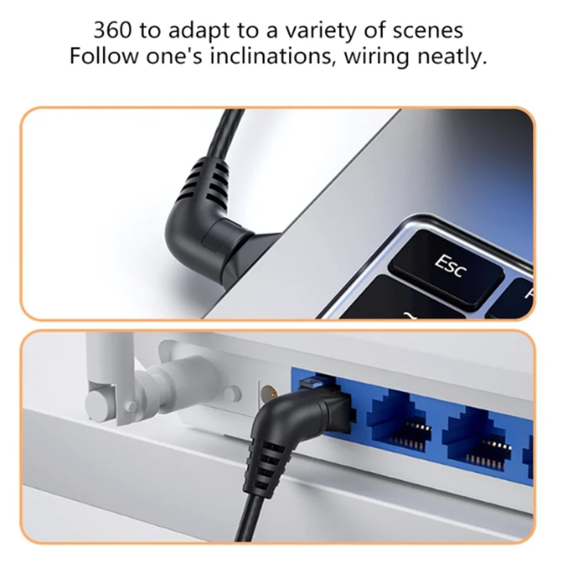 CAT6A Ethernet Cable 360 Degree Rotatable CAT6A Networking Cable RJ45 Connectors 10Gbps 500MHz Patches Cord