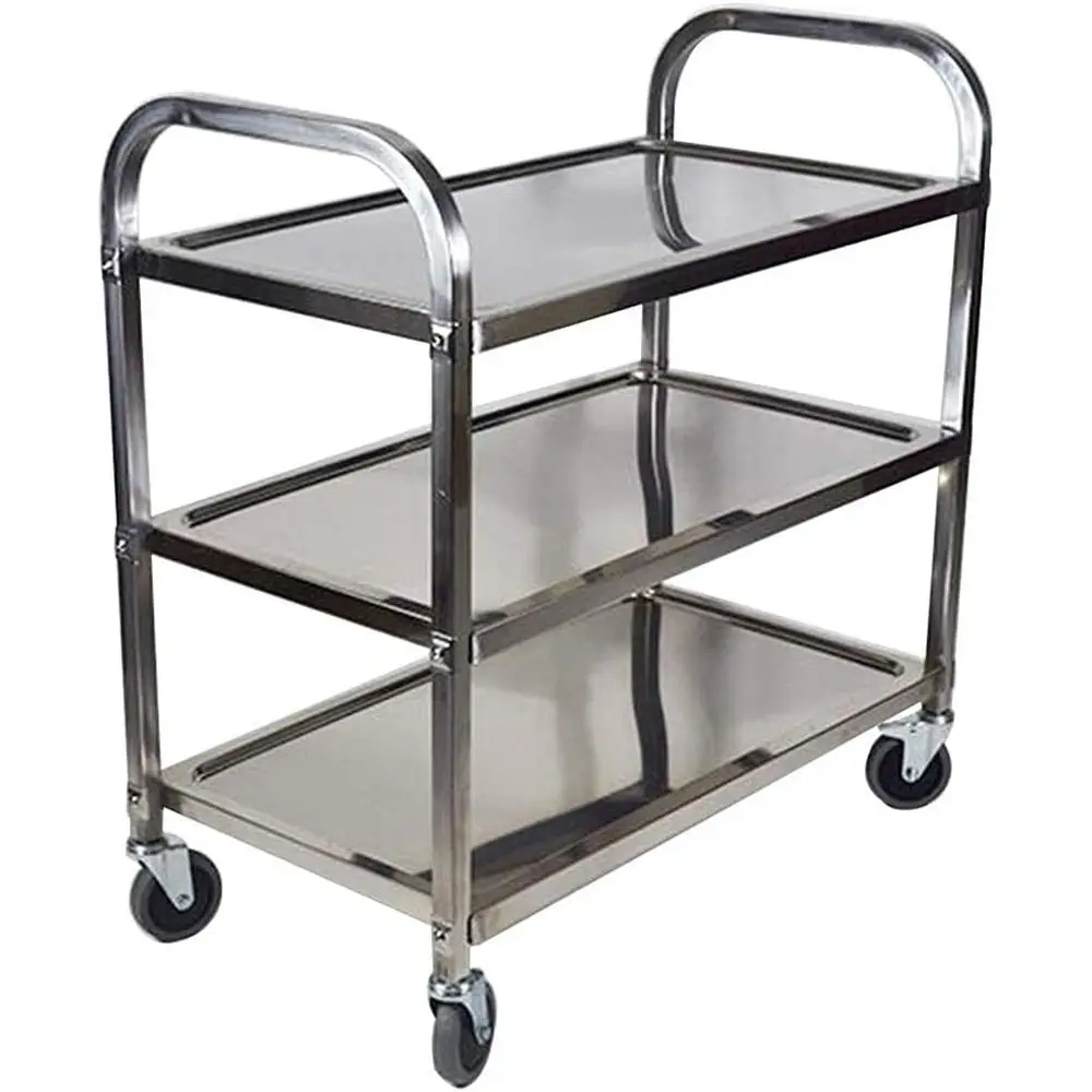 

Multi-Tiered Household Utility Trolley with Swiveling Wheels for Hotels and Bars, High-Temperature Resistant, Arched Handle