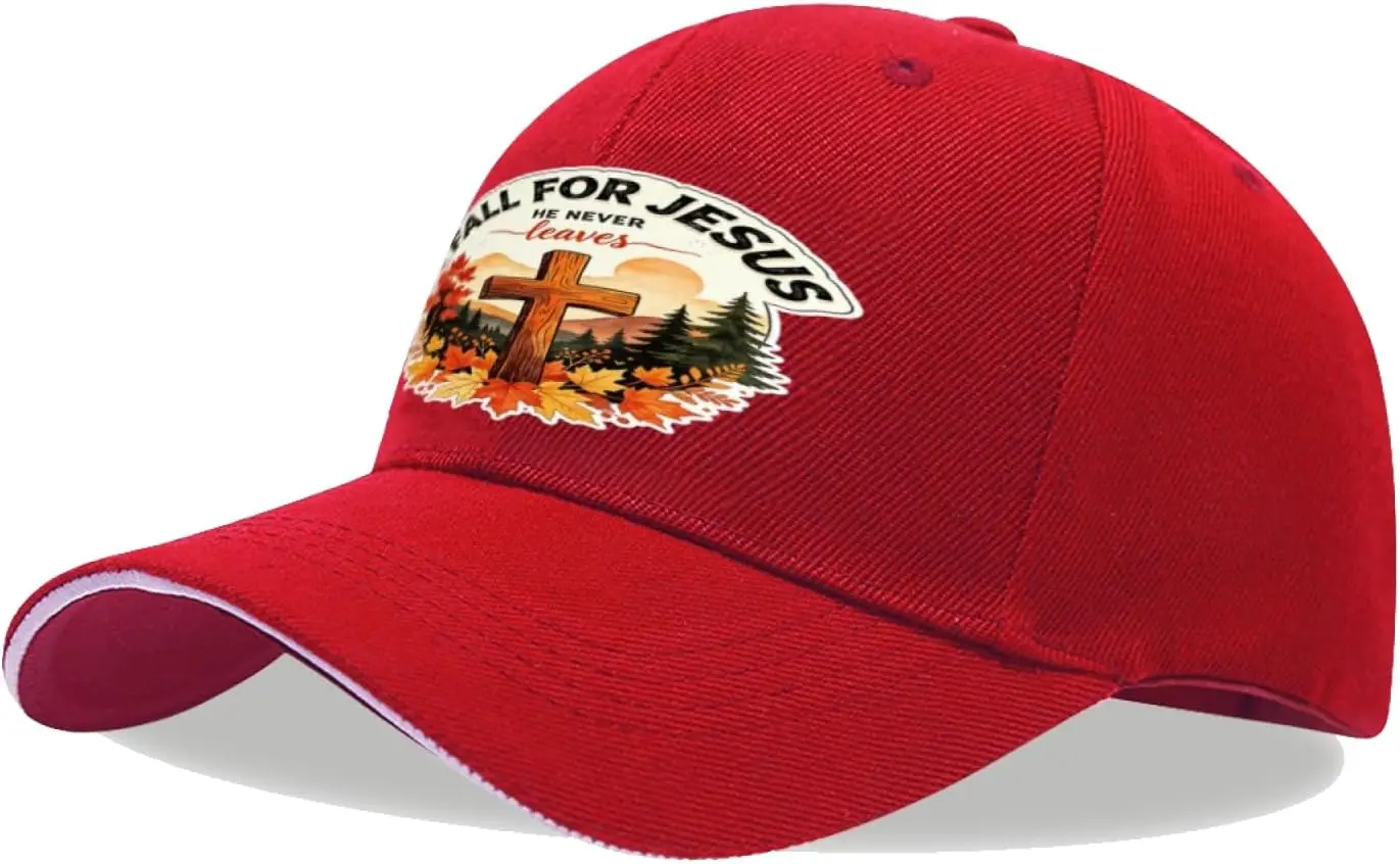 Fall for Jesus He Never Leaves Thanksgiving Sandwich Baseball Cap for Men