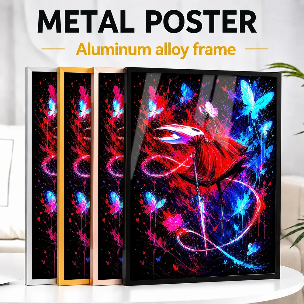 Hornet From Hollow Knight Fan Framed Metal Poster Personalized Mythic Fantasy Tribute Wall Art For Gamers Decorating Game Room