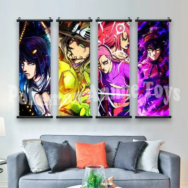 Anime JoJo's Bizarre Adventure Scroll Posters Figures Retro Kraft Paper Decoration Pictures Room Wall Kawaii Bedroom Decoration