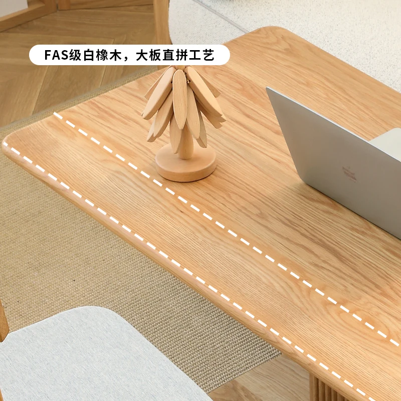 Solid wood Ruyi lifting coffee table Nordic log style small apartment simple adjustable white oak desk