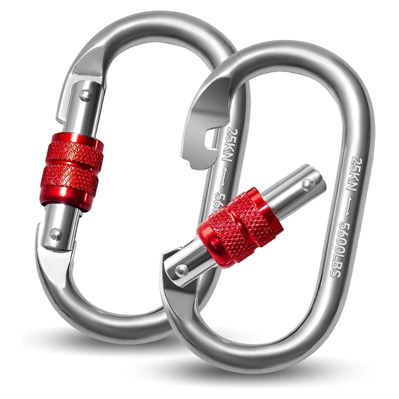 

2Pcs Carabiner Hooks 25 KN, O-Shaped Carabiner Hooks,Heavy Duty Safety Carabiner, Carabiner For Yoga, Hammock, Camping