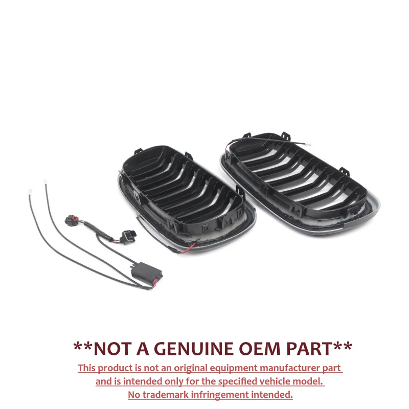 For BMW X5 F15 14‑18 Modified Double Slat Illuminated Front Grille Air Intake Grill Exterior Body Accessories