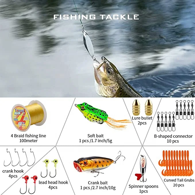 طقم صيد سمك التراوت محمول وقاب - مراجعة Fishing Rod Spinning وسعره