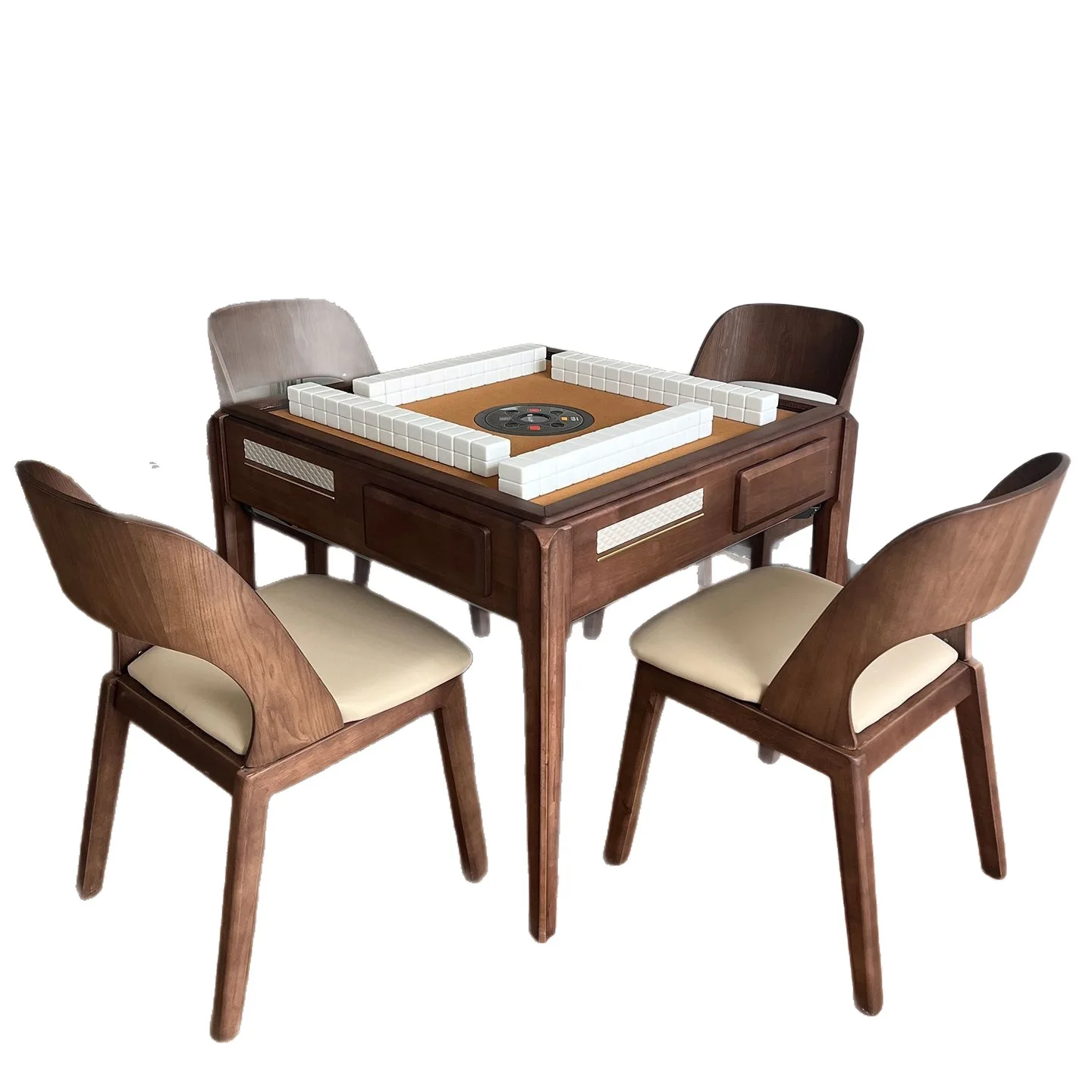 YJQ automatic solid mahjong table round dining table dual-purpose household mahjong machine mute machine new Chinese style