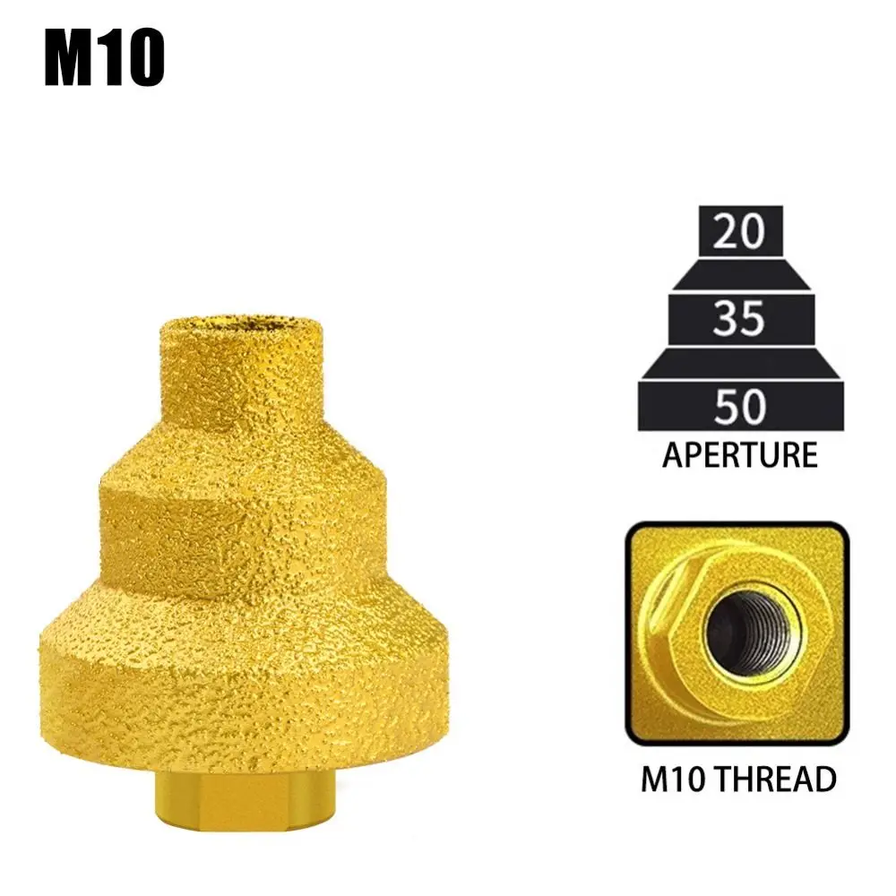 M10 M14 Diamond Chamfer Router Bits 20-35-50mm Construction Tools Brazed Pagoda Reamer Efficient Cutting Hole Opening