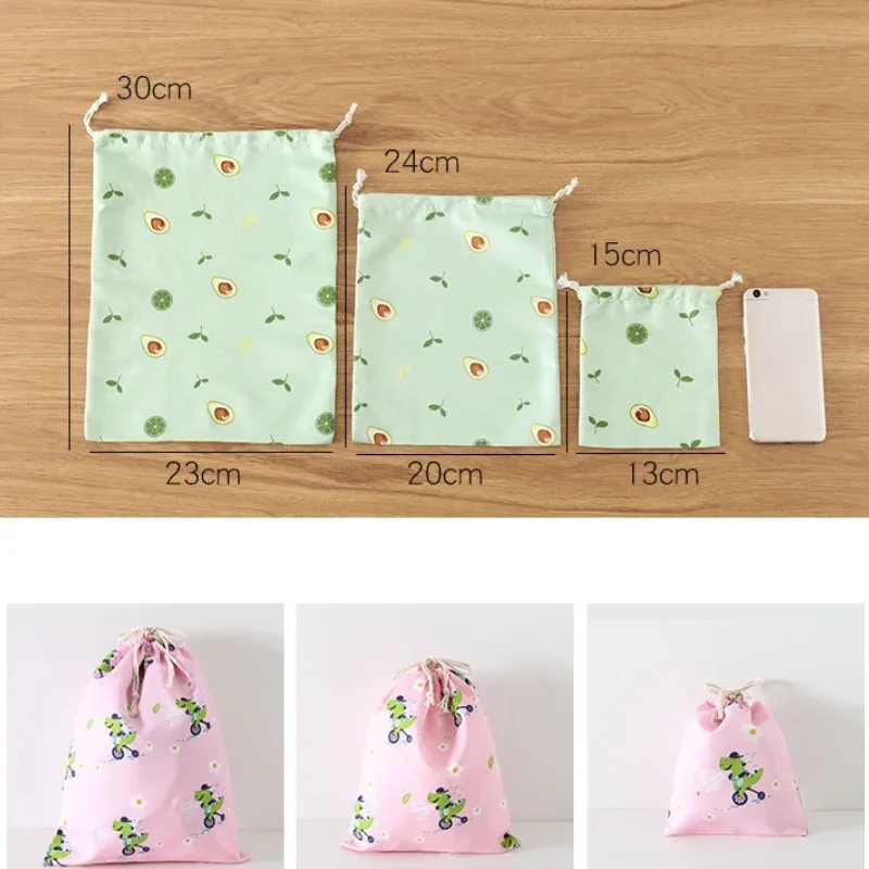 Fresh Comestic Shopping Makeup Bag Pouch Cute Drawstring Storage Bag Travel Portable Clothes Bra Organizer Bag Socks