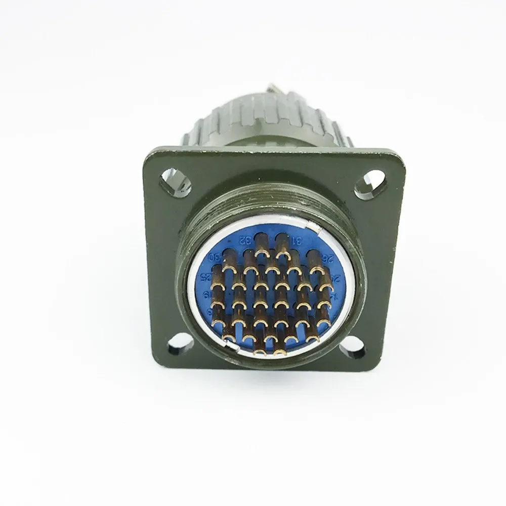 Y28M-4/7/8/10/12/14/19/24/32/37 Pins Cylindrical Circular Connector Army Green Aviation Plug Socket