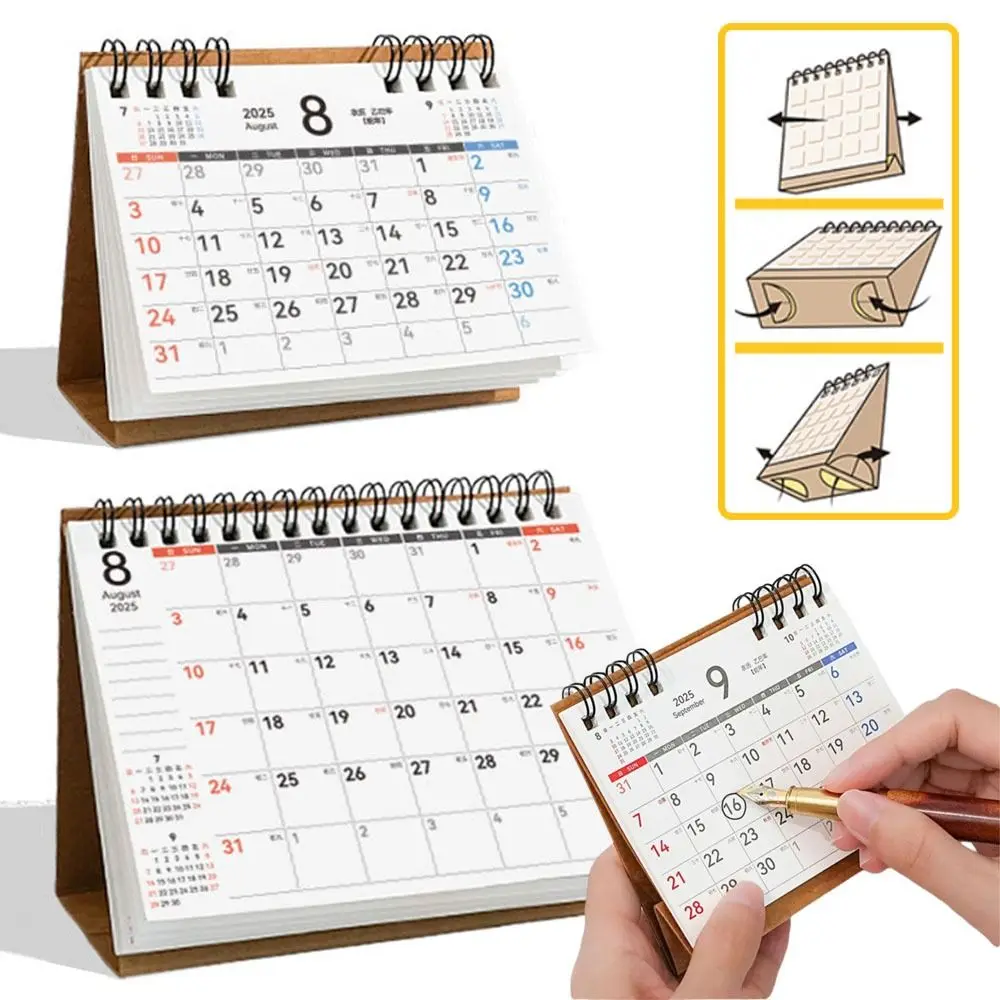 

Cartoon Coil 2026 Desk Calendar Portable Desktop Decoration Mini Calendar Daily Planner Gifts