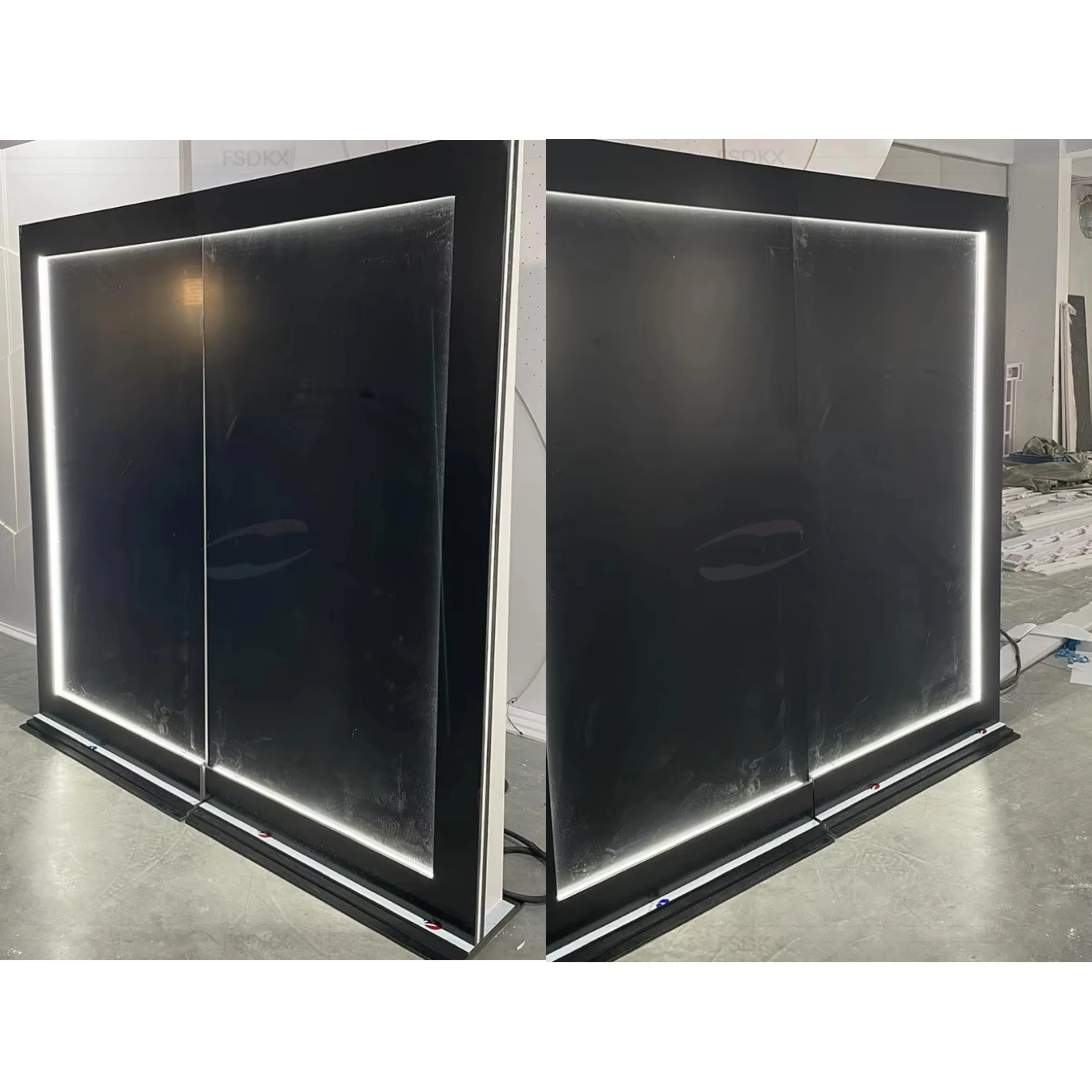 

FSDKX Black Color Modern Name PVC Acrylic Backdrop Large Wedding Party PVC Backdrop for Banquet Decor