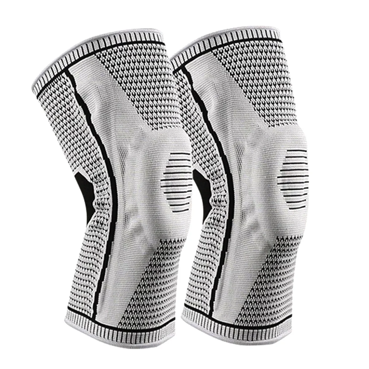 

ABGV 2PCS Knee Brace Support for Running Gym Compression Sleeve for Pain Relief Sports Injury, Men Women Anti-Slip XL