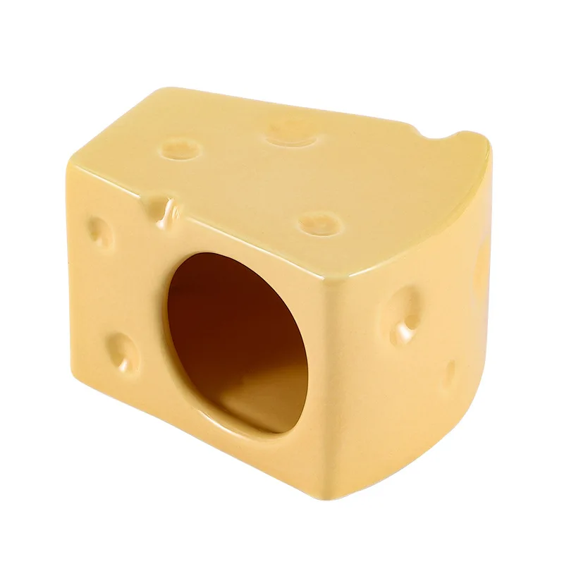 

Ceramic Hamster Hideout House Cheese Dish Water Bottle Holder Multifunction Pet Set Easy Natural Cooling Ice Chewproof Durable