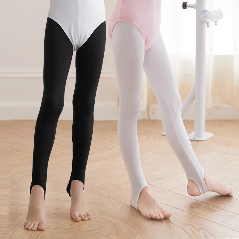 Girls Kids Ballet Stirrup Tights Pantyhose Child Dance Leggings Cotton Spandex Yoga Gymnastics Dance Pants