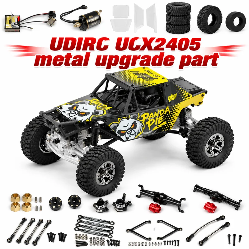 Udirc Ucx2405 Snow Leopard Metal Upgraded Parts Wheel Hub Car Shell Front And Rear Axle Rod Suspension Steering Component Kit