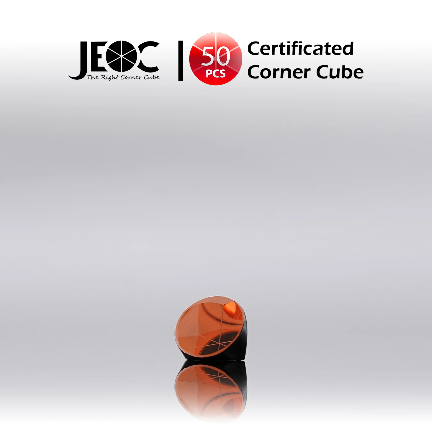 50pcs JEOC Certificated Corner Cube, 12.7mm (0.5inch) Diameter, 9.5mm Height reflective prism, Aluminum Coated
