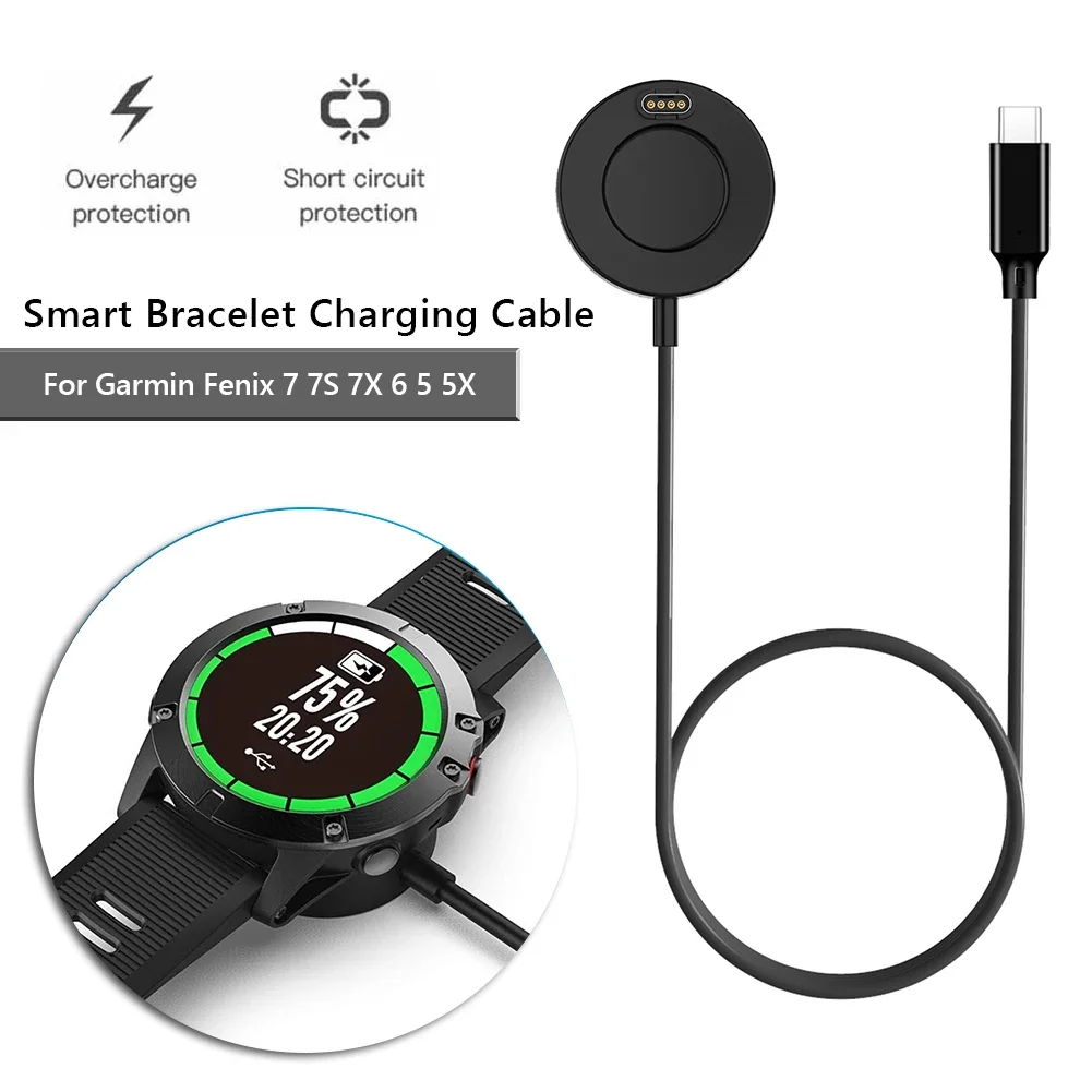 

100cm Type-C Fast Charging Cable for Garmin Fenix 8 47 43 51mm 7 7S 7X 6 5 5X Smart Watch Charger Adapter Support Data Transfer