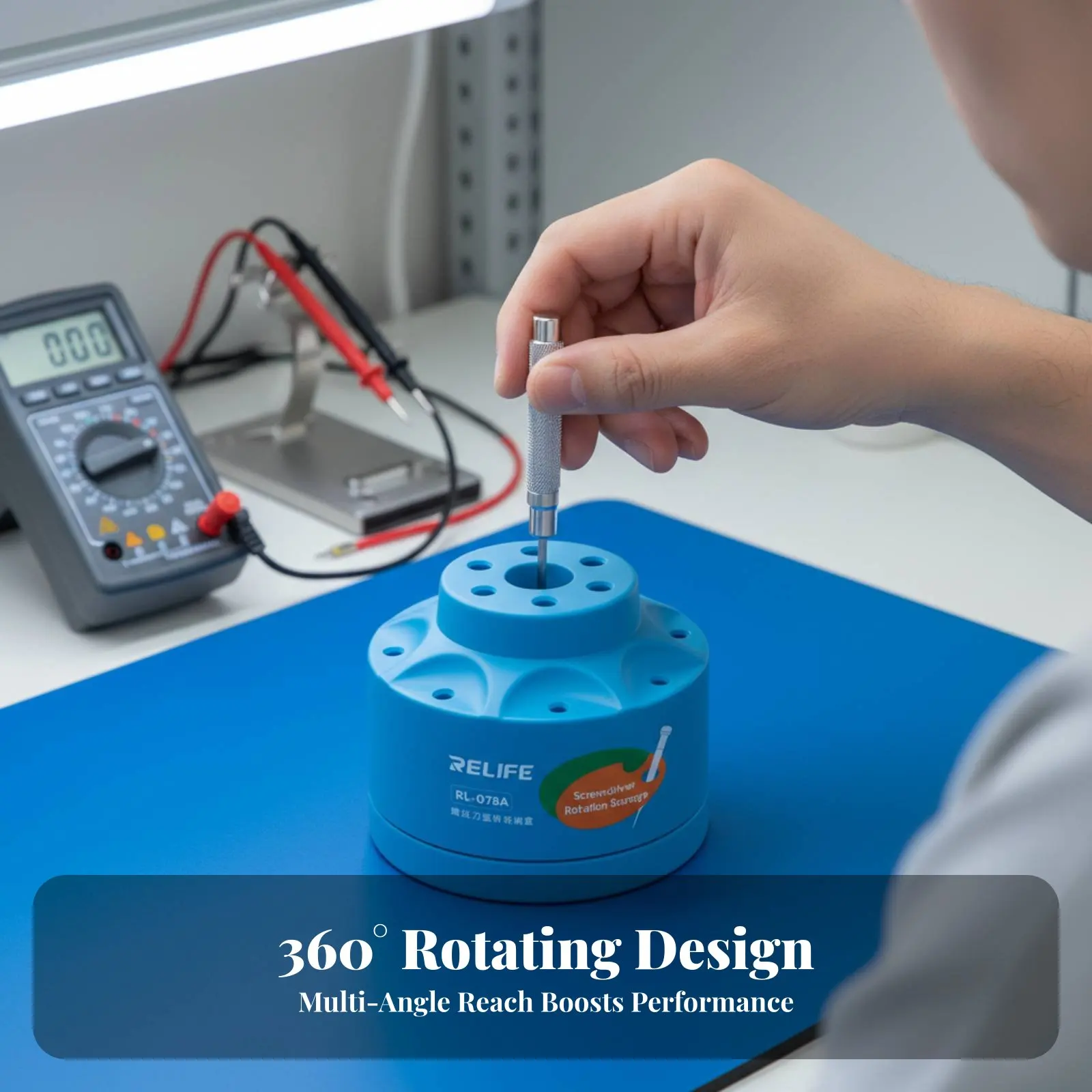 Rotating Screwdriver Holder Built-in Magnetizer Screwdriver Holder Repair Tool Storage Rack Large Capacity 360 Degree Tool