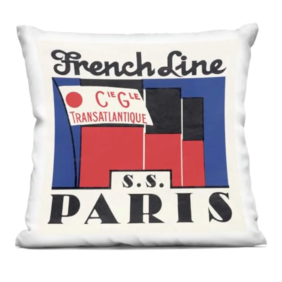 

Декоративная подушка SS Paris Vintage Banner с принтом, 18 x 7 x 18 дюймов, синяя