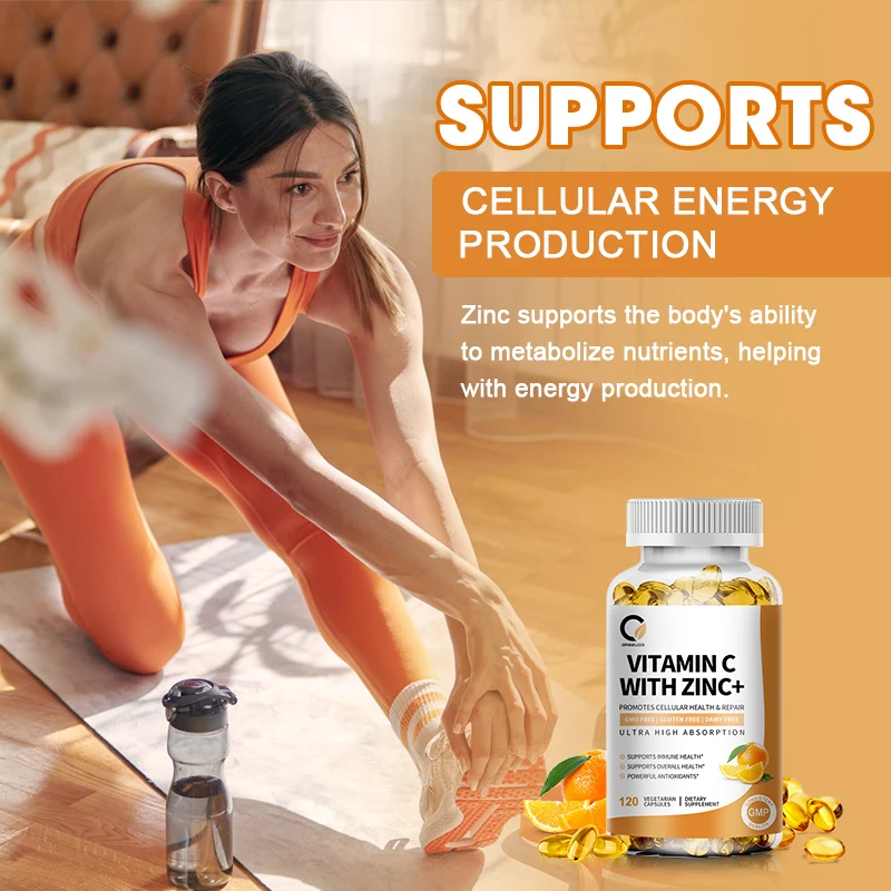 Vitamin C Mit Zink Capsules 1000Mg Vitamin C with 20Mg Zinc Capsule Immune Support, Energy Production, Powerful Antioxidant